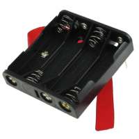 Hot sales 4 AAA black battery holder, BH441P-R battery holder with PCB Pins and Ribbon