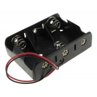 BH231-GR 3 C black battery holder with leads