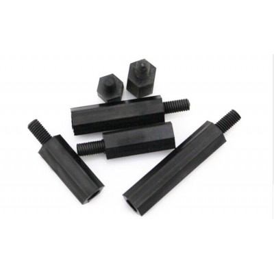 BLACK Plastic Nylon Standoffs Spacer Hex Male to Female For Multicopter PCB