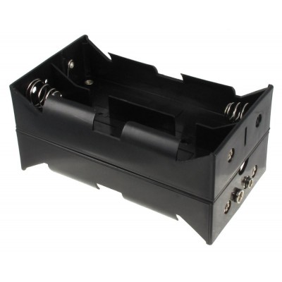 Battery holder for 8 batteries with snaps, D cell battery holder