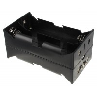 Battery holder for 8 batteries with snaps, D cell battery holder