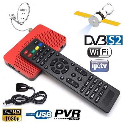 Mini Size 1080P Digital DVB-S2 Satellite Wifi KeyTuner Receiver TV BOX PVR